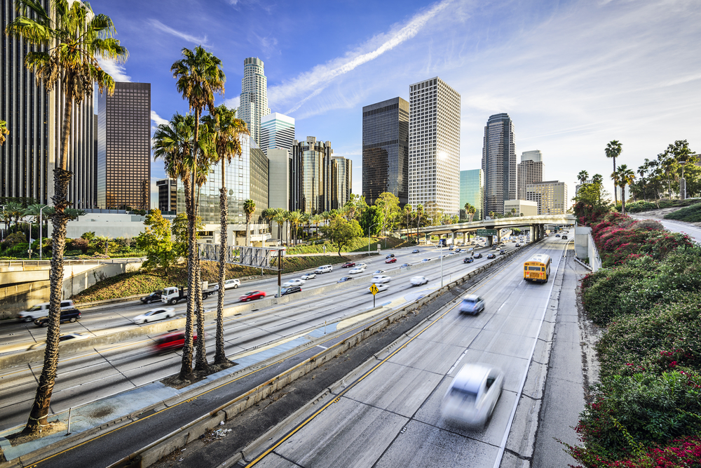Los Angeles, California, USA downtown cityscape.-1